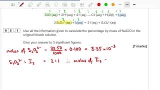 Titration Calculation Exam Question AQA A Level Chemistry [upl. by Annawyt]