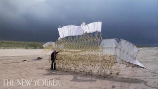 Theo Jansen’s WindPowered Sculptures  The New Yorker [upl. by Ave]