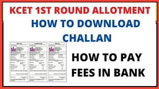 HOW TO DOWNLOAD FEES CHALLAN KEA KCET 2024 I [upl. by Oleg]