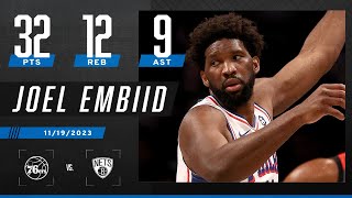 Joel Embiid DOMINATES for the 76ers with a DOUBLEDOUBLE to defeat the Nets 💪  NBA on ESPN [upl. by Dopp854]