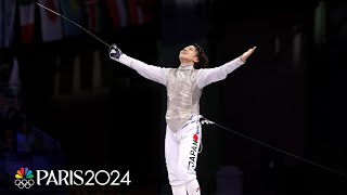 Japan takes down Italy for gold in battle of topranked mens foil teams  Paris Olympics [upl. by Letnwahs245]