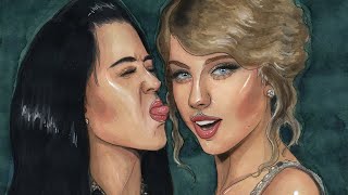 Taylor Swift Vs Katy Perry Feud Explained  Pop Culture Paint Lesson [upl. by Melisent]