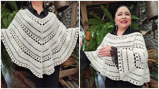 Poncho  Capita NUBE Fácil de tejer para todas las tallas [upl. by Fronniah]