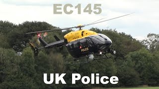 Police helicopter EC145 landing engine start and takeoff NPAS [upl. by Kramal]