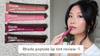 Rhode peptide lip tint review swatches with amp without lip liner [upl. by Asert654]