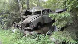 Car graveyard Båstnäs in the forest 35 [upl. by Rafaellle]