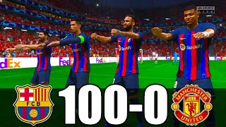 FIFA 23  RONALDO MESSI MBAPPE NEYMAR ALL STARS  FC BARCELONA 100  0 MANCHESTER UNITED [upl. by Idok]