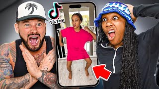 REACTING TO OUR 9 YEAR OLD DAUGHTERS VIRAL TIK TOKS [upl. by Ahcsatan]