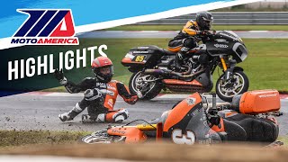 MotoAmerica Mission King of the Baggers Race 1 Highlights at New Jersey 2023 [upl. by Anyrak]