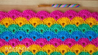 Shell Stitch Crochet Pattern  How to Crochet a Shell Stitch  Crochet Tutorial [upl. by Aneele480]