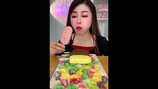 Asmr eating ice cream flavor chocolate Crispy delicious short video [upl. by Bernarr970]