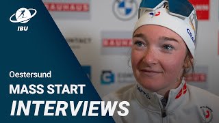 World Cup 2223 Oestersund Women Mass Start Interview [upl. by Iaria]