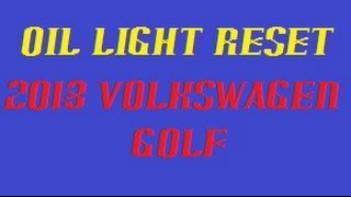 Service reset 2013 VW Golf [upl. by Ila]