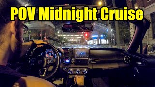 POV Midnight Cruise  Abarth 124 Spider  Exhaust Pops amp Bangs amp Burbles [upl. by Liris]