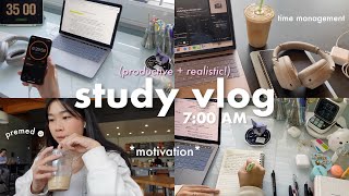 STUDY VLOG 🧸 how i manage my time healthy routine as a premed cafe hop too much caffeine 😵‍💫 [upl. by Aehcsrop235]