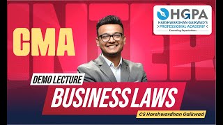 CMA INTER  BUSINESS LAWS  GROUP 1  HARSHWARDHAN GAIKWAD  HGPA CLASSES [upl. by Dlaregztif698]