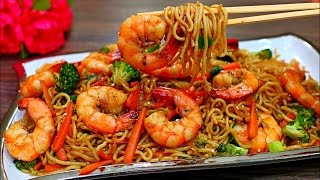 Shrimp and Vegetable Stir Fry Noodles Recipe BETTER THAN TAKE OUT Shrimp stir fry noodles [upl. by Pattie]