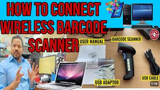 how to connect wireless barcode scanner how to use barcode scanner with computer Netum [upl. by Hardman]