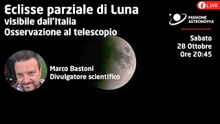 Eclisse parziale di Luna visibile dallItalia osservazione al telescopio [upl. by Ilyse]