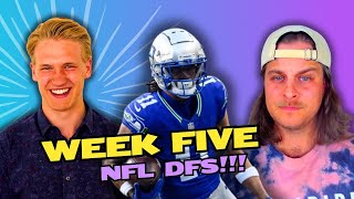 Week Five NFL DFS DraftKings GameByGame Daily Fantasy Football Breakdown w Jakob Sanderson [upl. by Waterman28]