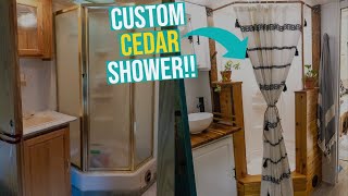 CtW 124  DIY RV Cedar Shower Build  Class C RV Bathroom Remodel [upl. by Villiers]