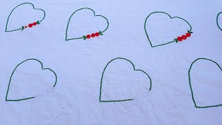 Hand Embroidery Bedsheet Design  Heart shaped bed design  Lati and Ribbon Bed Design [upl. by Dusty]