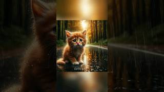 Orange kitten is getting rained on 😿 sad cat ai catlover cute catvideo reel kitten song [upl. by Goldsmith]