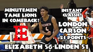 Elizabeth 56 Linden 51 London Carson 23 points  Boys Basketball highlights [upl. by Neibaf]