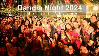 Dandia Night 2024 at Mantri Alpyne apartment  Dandiya and garba dance performance bangalore [upl. by Aicnarf]