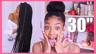 30quot INDIVIDUAL CROCHET BOX BRAIDS NO CORNROWS REVIEW [upl. by Ferna791]