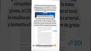 El AYUNO INTERMITENTE reduce circunferencia d cintura masa grasa el colesterolla presiónelmundo [upl. by Bigot]