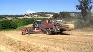 Fendt 820 with Case IH LBX422 baler starting field [upl. by Veats]