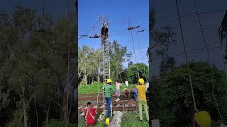 Catenary and contact wire splicing work [upl. by Lleira]