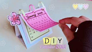 How to make a 2022 desk calendar  diy calendar paper Mini calendar paper crafts for school  DIY [upl. by Felicidad]