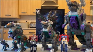 Gi One BSD01 Endless Equipment Poseidon height comparison with G1 amp generations Trypticon figures [upl. by Cyprian]