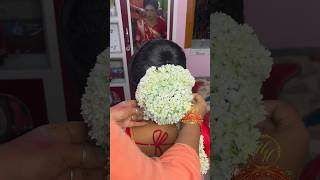 How To Make Easy Flower HairBun TutorialBridal Hairstyle shorts shortsfeed shortvideo hairstyle [upl. by Mikihisa]