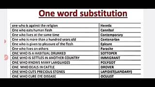 One Word Substitution  English vocabulary  Figurative language  FPSC  PPSC [upl. by Shih]