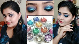 HOW TO APPLY LOOSE GLITTER EYESHADOW  2 EASY STEPS FOR BEGINNERS  KOMAL SHARMA [upl. by Kikelia]