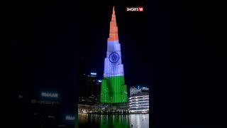 Burj Khalifa Displays Indian Flag On Independence Day 2023  Burj Khalifa 15 August 2023  Shorts [upl. by Anileuqcaj49]