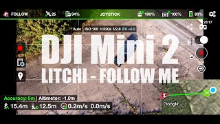 DJI Mini 2  Litchi App amp Follow Me mode [upl. by Ekud]