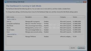 Windows Home Server 2011  Dashboard Safe Mode [upl. by Rask]