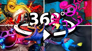 360° Poppy Playtime ALL BOSS DEATHS 1 2 amp 3 iN VR [upl. by Zetroc]