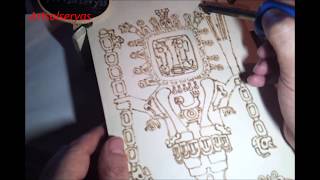 Como dibujar con pirografo a Wiracocha Dios ancestral [upl. by Dodson356]