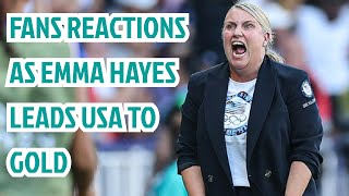 BREAKING See Fans Reactions as Emma Hayes wins gold for USA in her first ever major tournament [upl. by Etty842]