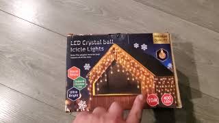 400 LED Christmas Icicle Lights by Quntis Review [upl. by Whang]