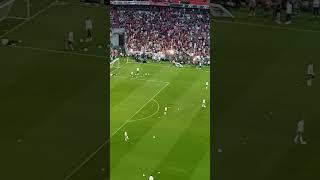 Bayern vs Leipzig listen how Bayern fans received Harry Kane Deutschland SuperCup Final 2023 [upl. by Alyekahs]