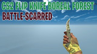 Flip Knife Boreal Forest BattleScarred  CS2 Skin Showcase 485 [upl. by Nnaycnan252]