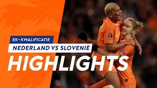 Highlights OranjeLeeuwinnen  Slovenië 12112019 EKkwalificatie [upl. by Htir]