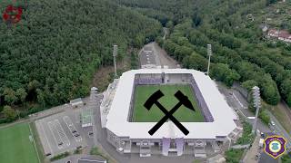 Das Neue Stadion in Aue aus der Luft mit dem Steigerlied  oben360 [upl. by Noraa49]