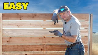 How To Easily Build Horizontal Cedar Privacy Fence [upl. by Eniamat]